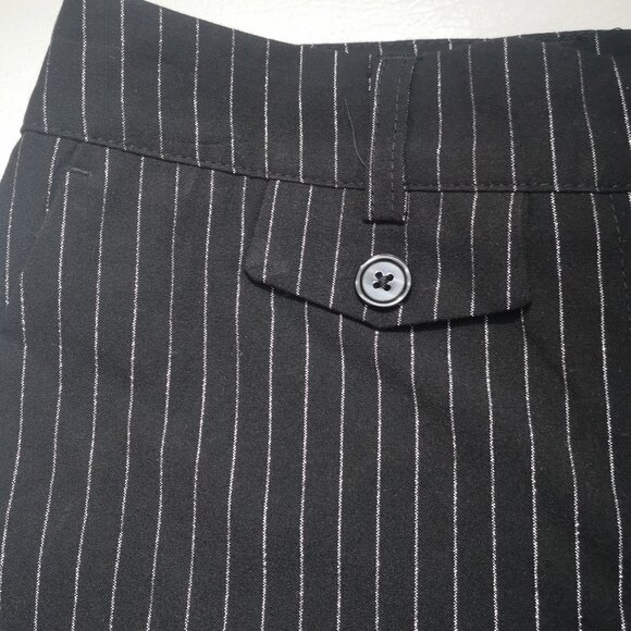 NWT Cleo Petite Ladies Size 10P Black w/ Silver Stripes Wide Leg Pants - Picture 7 of 13